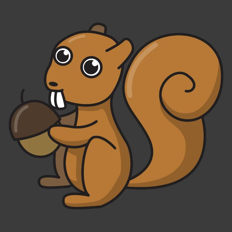 Eichhörnchen Comic Geschenk Nuss Wald Tier Kinder