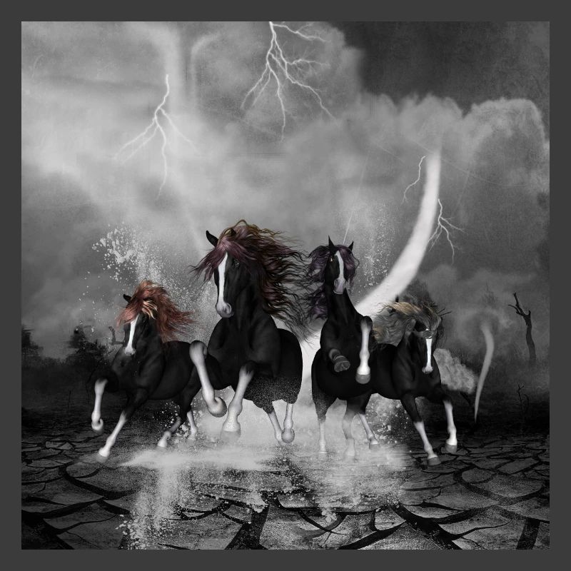 Wunderbare schwarze Pferde