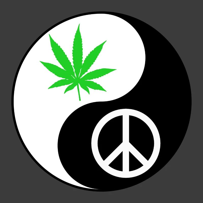 YinYang Peace Leaf Design