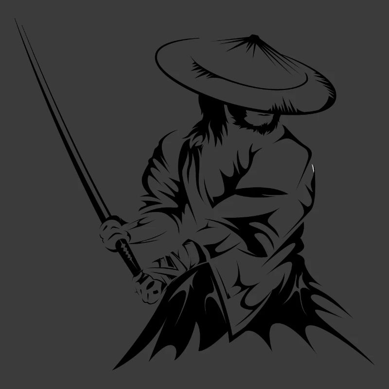 samurai sword fighter present geschenk art work