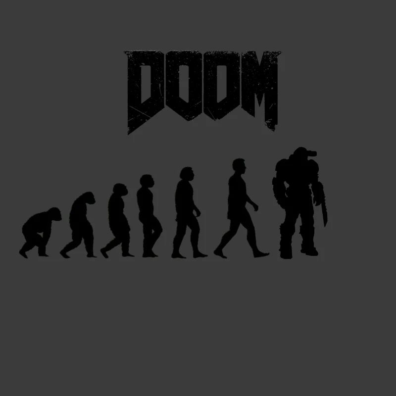 Minimalist Human Evolution Silhouettes