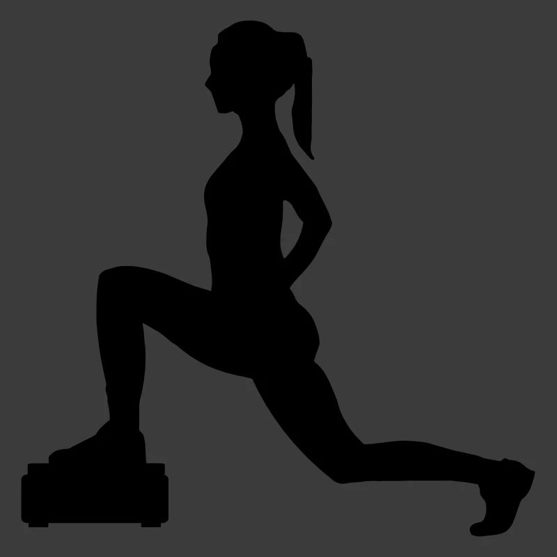 Mädchen oder Dame, die Schritte oder Aerobic macht