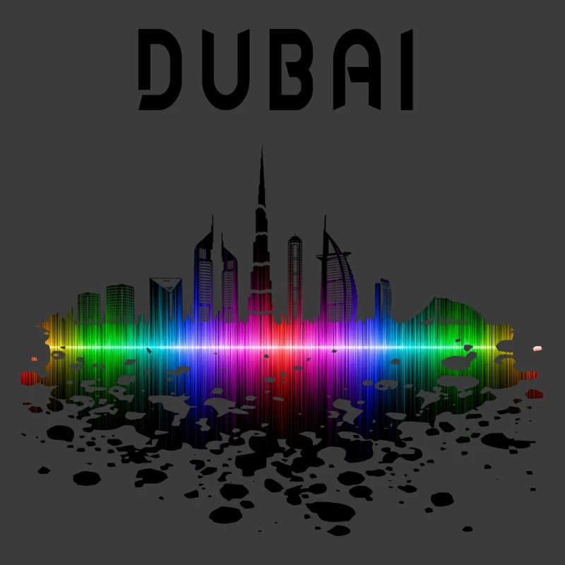 Dubai Skyline Splash Design / Geschenk