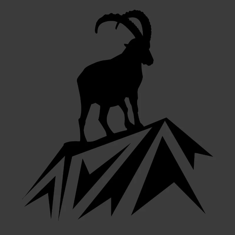 Capricorn on a mountain
