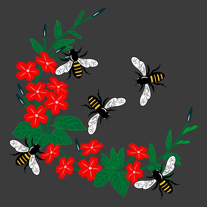 Blumenkranz mit Honigbienen