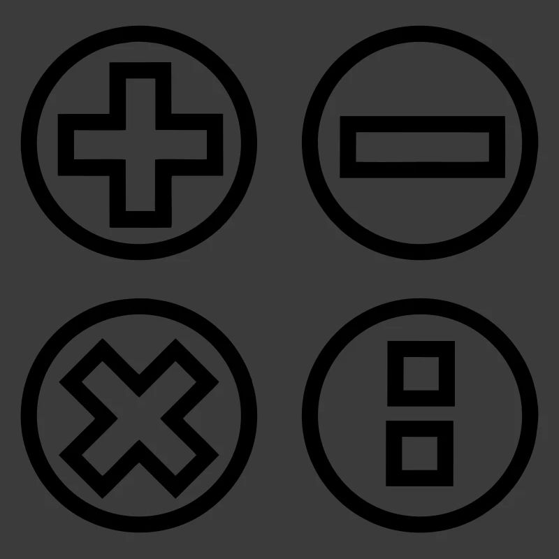 Calculate logo with four emblems shadow image