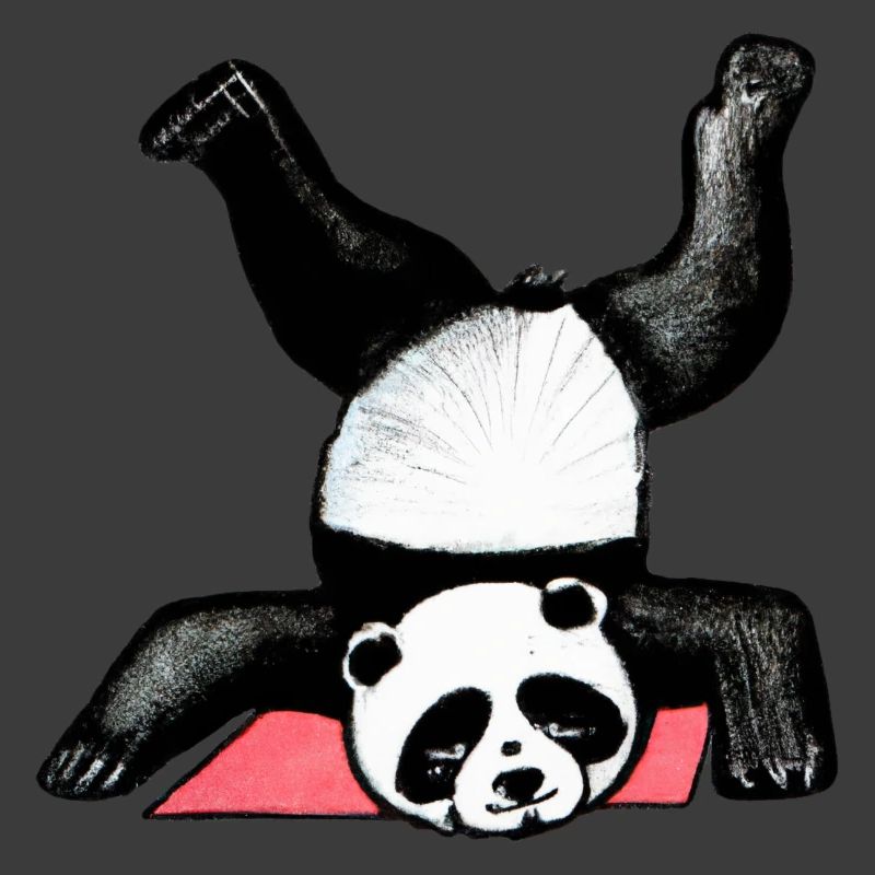 Panda Akrobat auf Matte