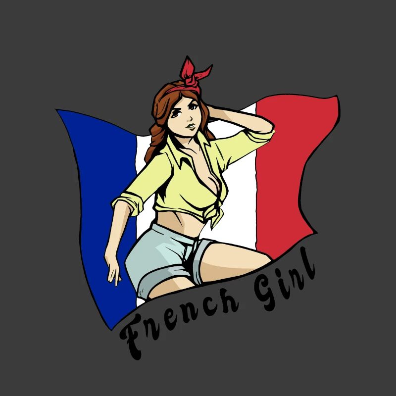 Frankreich Mädchen Flaggen Design