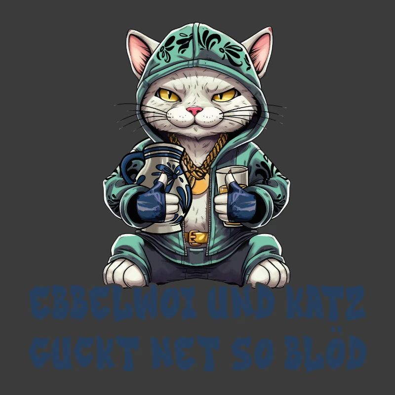 Apfelwein und Katzen Design
