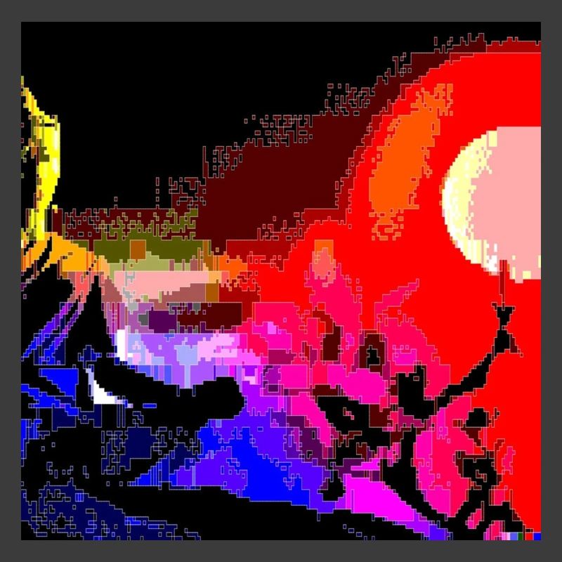 Futuristische Pixelkunst des Sonnenuntergangs