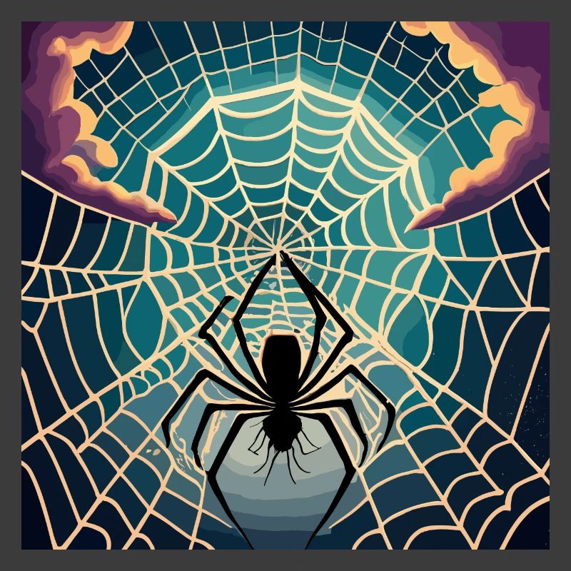 A spiderweb spider moon