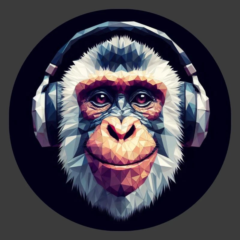 Cooler Affe mit Kopfhörern