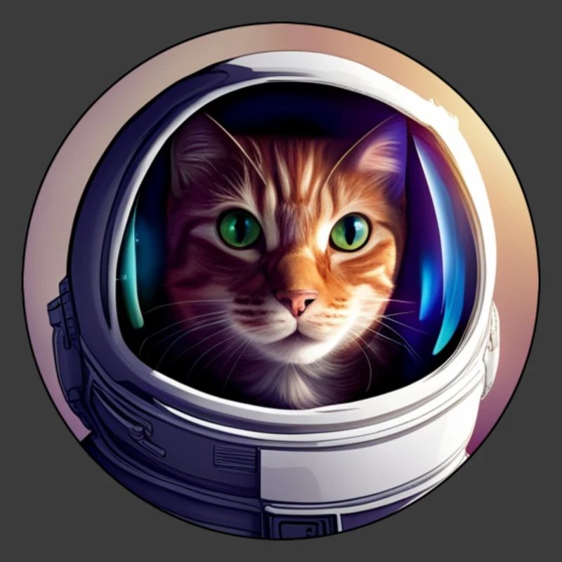 Weltraumkatze im Helm