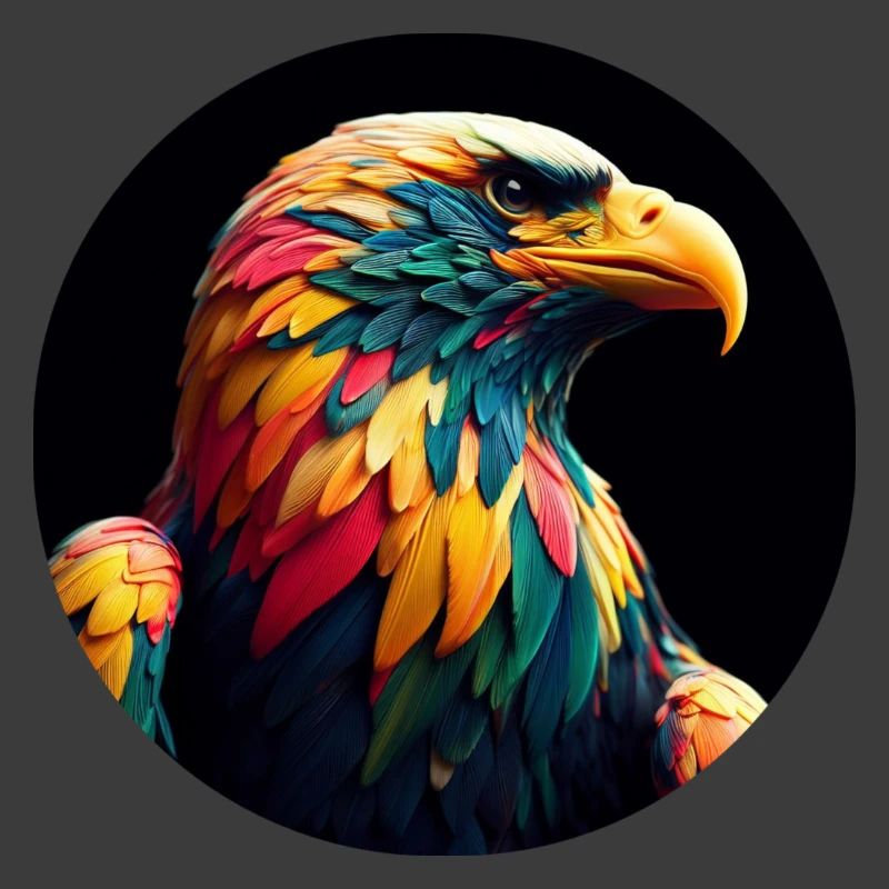 Adler mit bunten Federn
