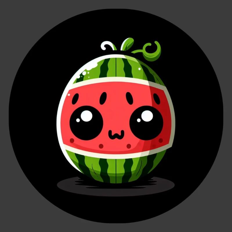 Pastèque avec de grands yeux dans un style comique