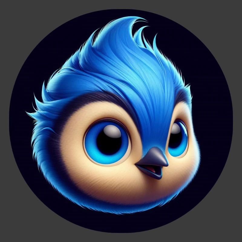 Comic Bird Blue Blue