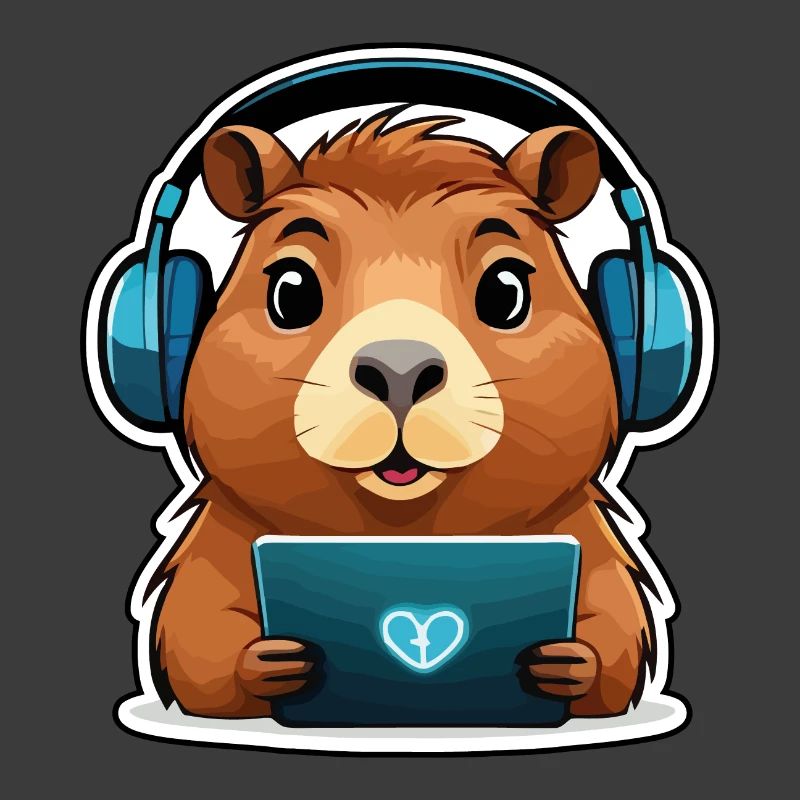 Capybara mit Computer