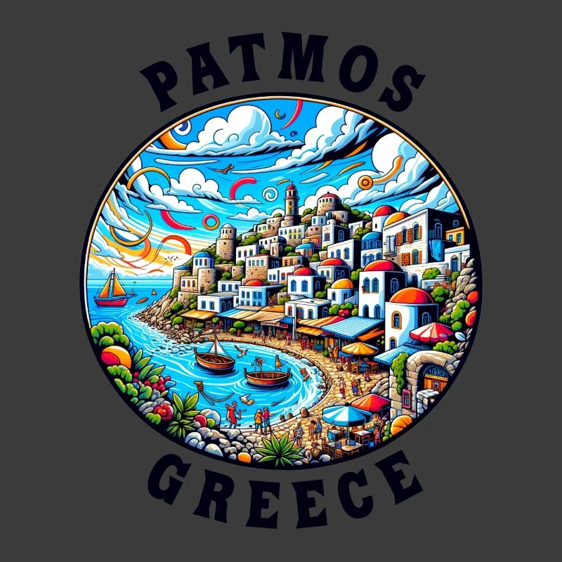 Vacances à Patmos, Grèce, baie de la mer Égée
