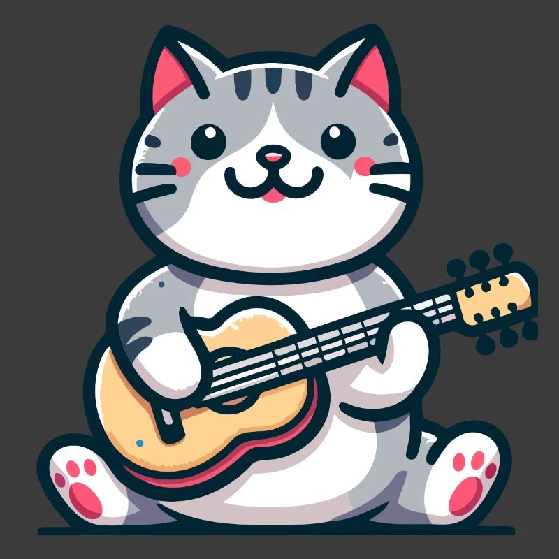 Die Gitarre klimpernde Katze