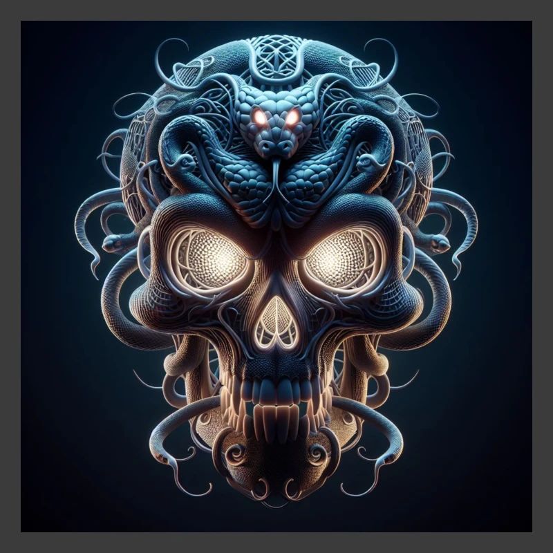 Schädel verschmolzen mit Snake 3D