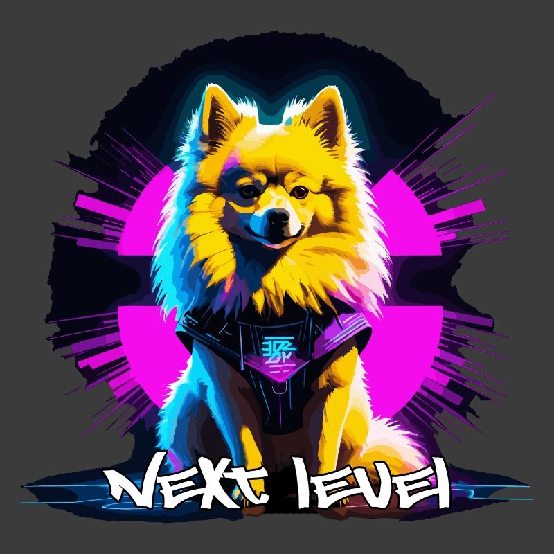 Kleinspitz Spitz Next Level Cyber Hund Geschenk