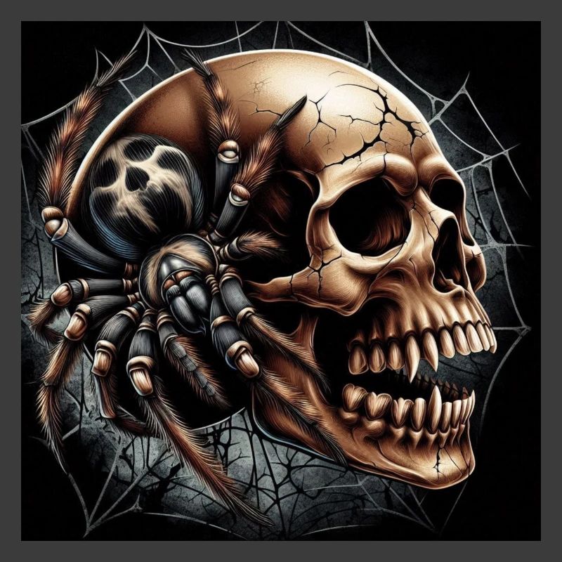 Totenkopf und Spinne