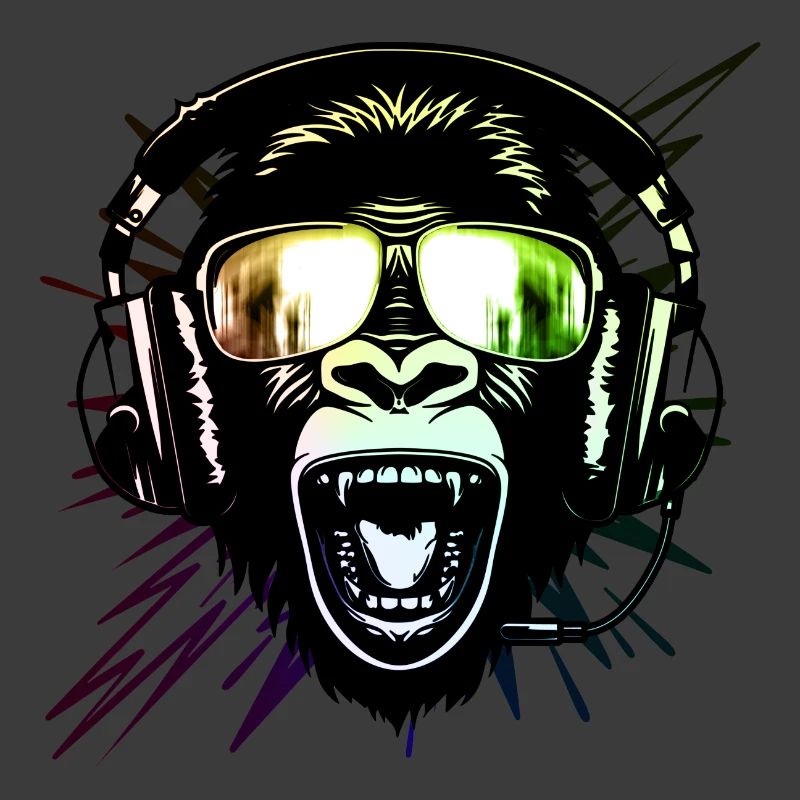 Affe mit Neonbrille