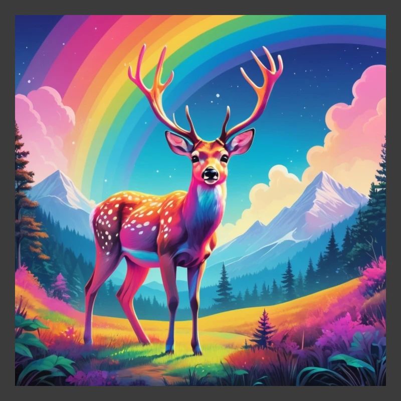 Hirsch mit Regenbogen