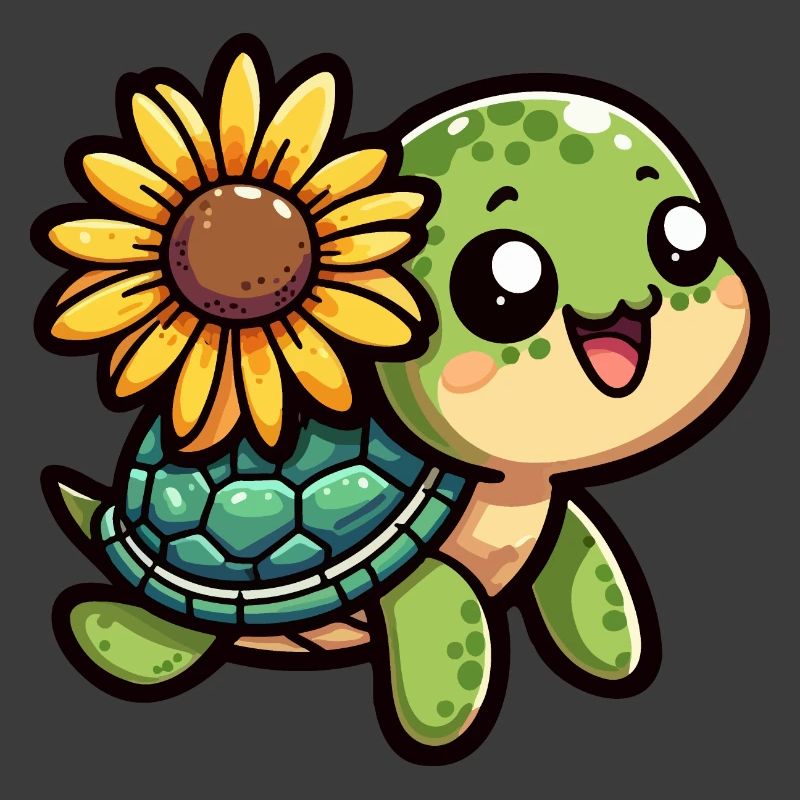 Schildkröte mit Sonnenblume
