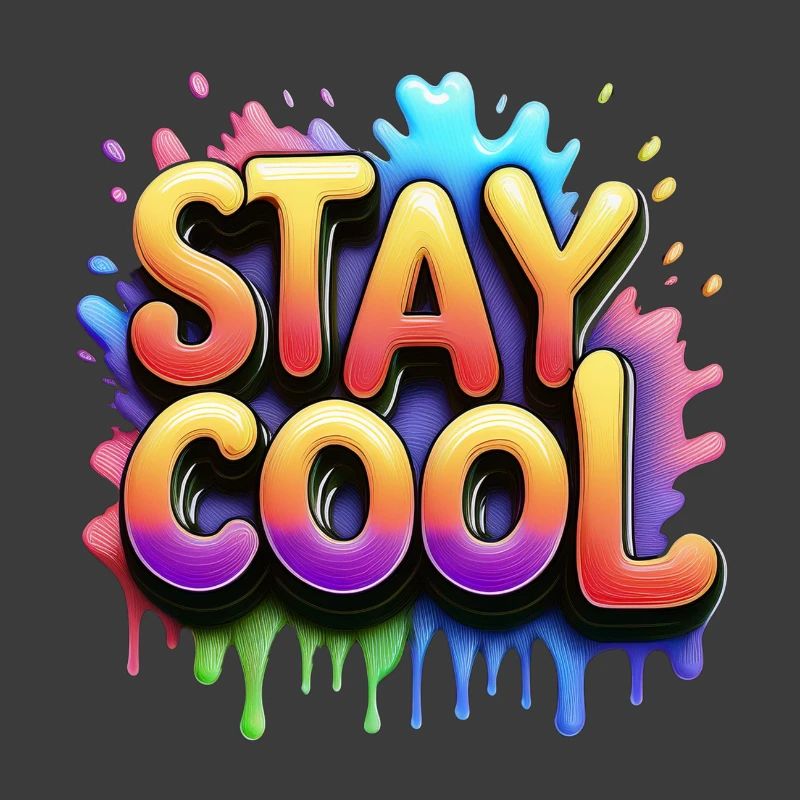 Restez cool texte 3d