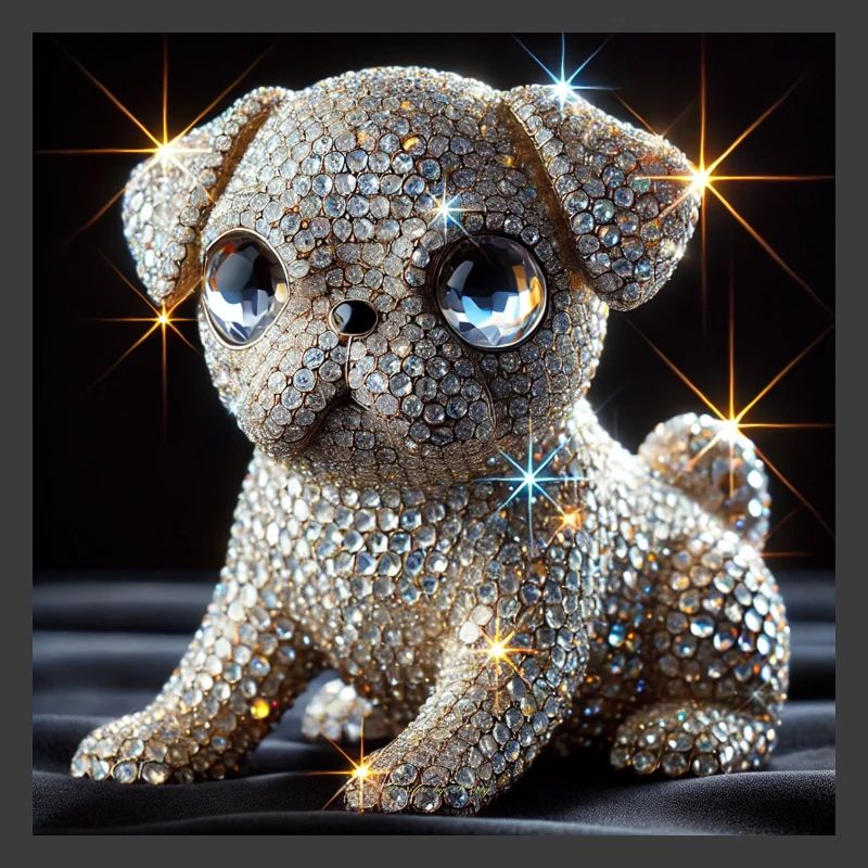 Funkelnder Hund im Diamant-Look