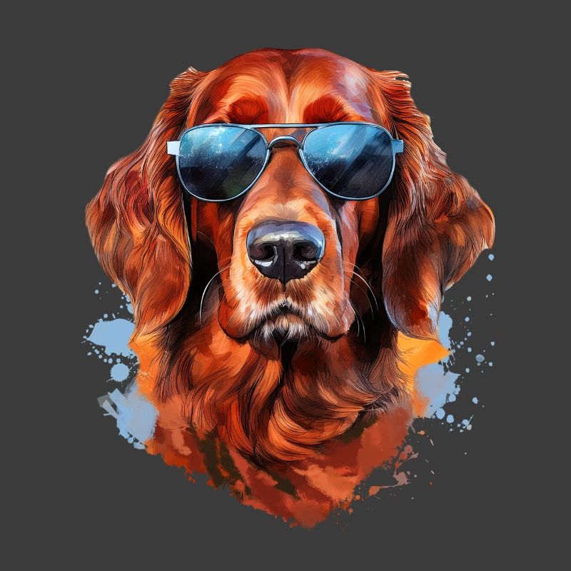 Irish Setter mit Sonnebrille