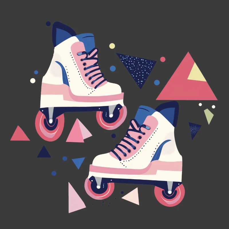 90s pattern roller skates