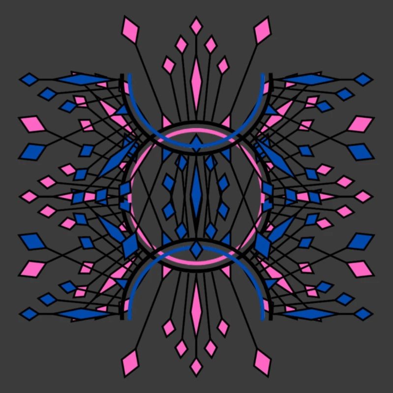 Symmetrisch funkelt Blau Rosa