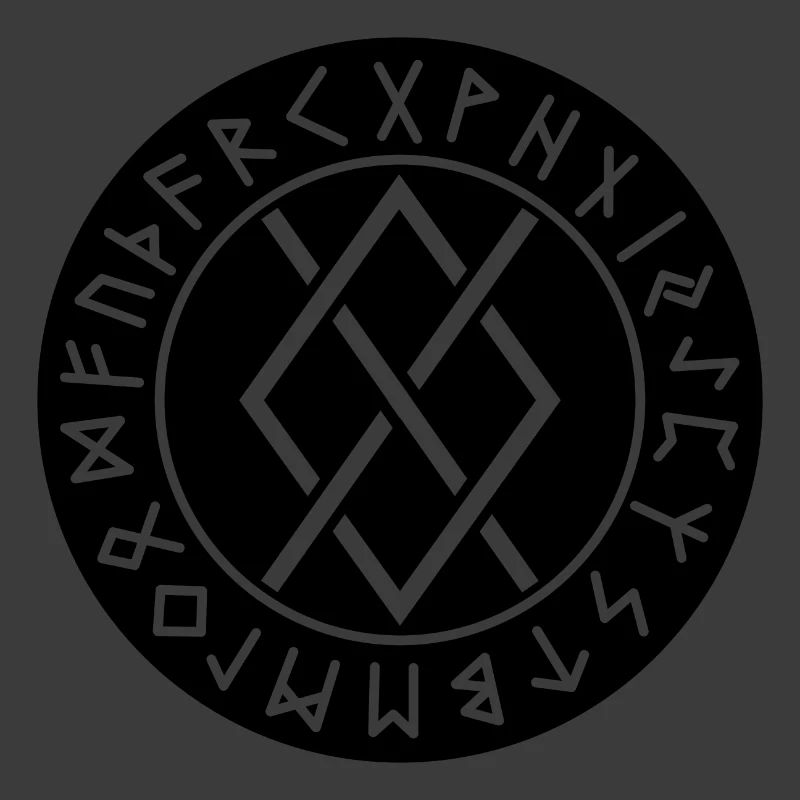 Gungnir-Runen mit schwarzem Kreis