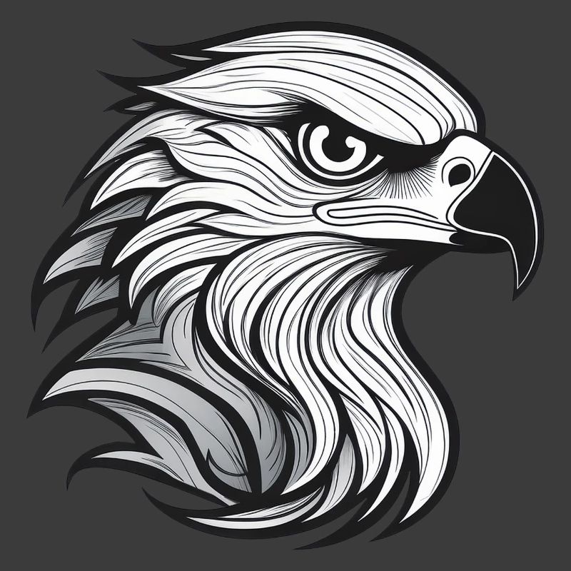 Expressionist eagle head-laying