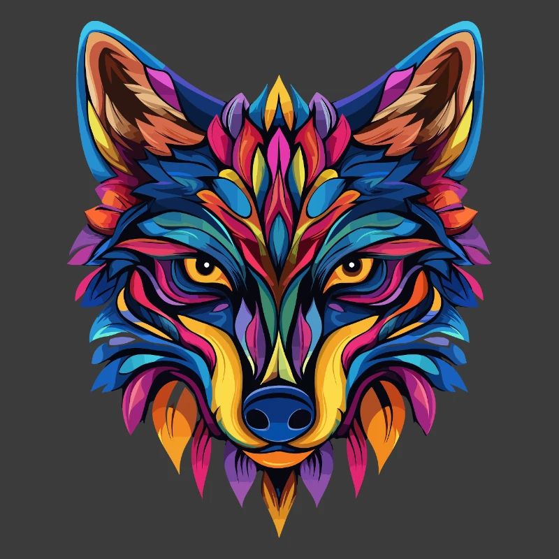 Colorful Wolf Illustration