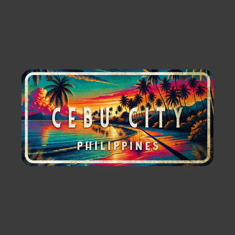 Cebu City – Tropical Retro Schild