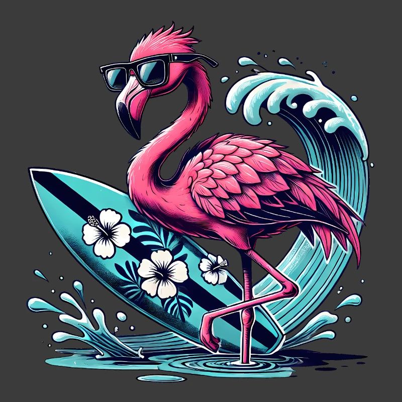 Surfender Flamingo mit Style