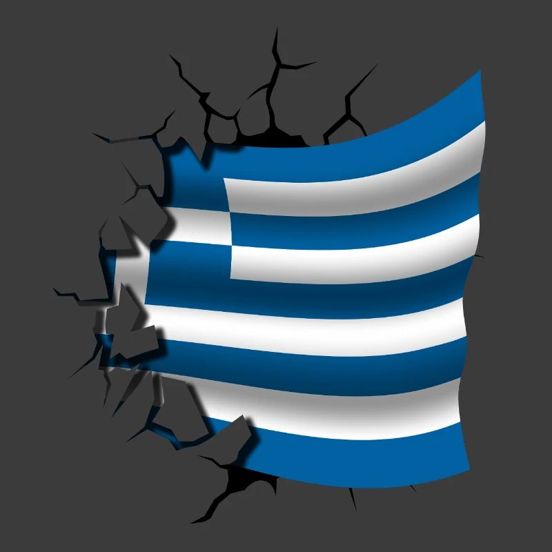Drapeau de la Grèce - Grèce - Drapeau Broken Design