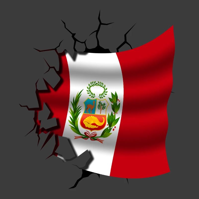 Drapeau du Pérou - Pérou - Drapeau Broken Design