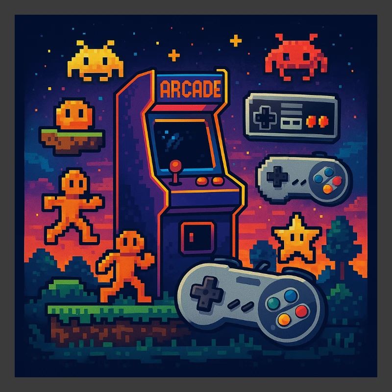 Retro Pixel Arcade Gaming Design