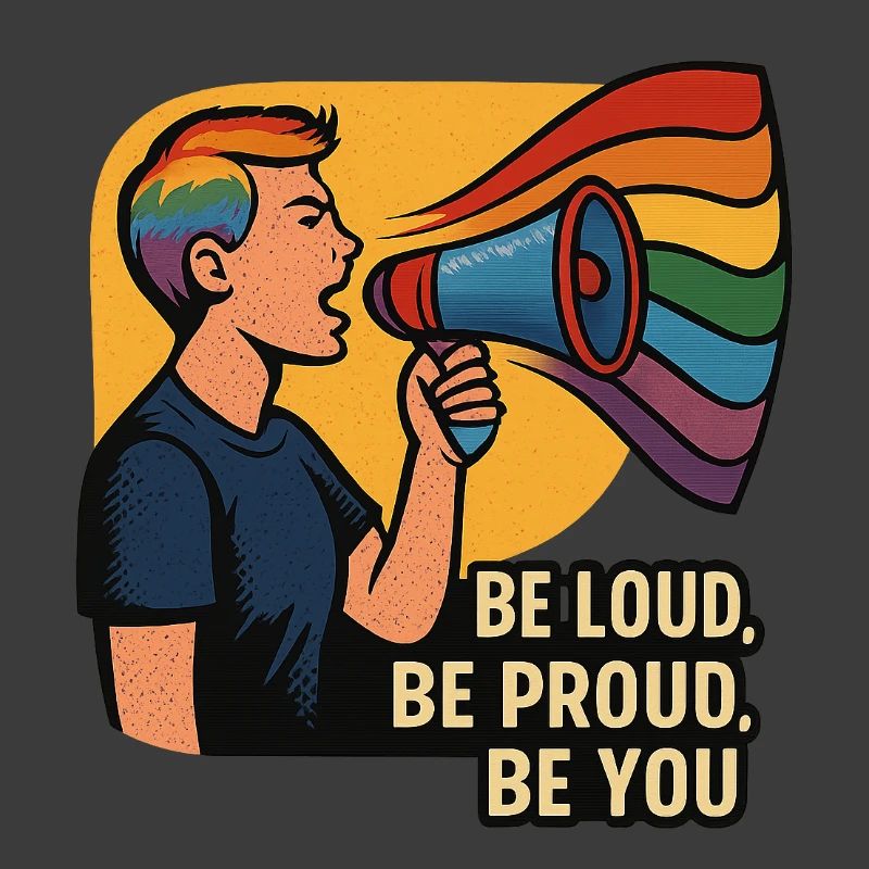 LGBTQ-Regenbogen-Megaphon-Illustration