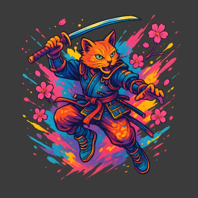 Samurai-style cat warrior