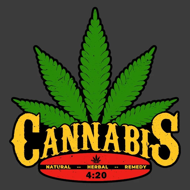 Cannabis Leaf Retro Badge Design