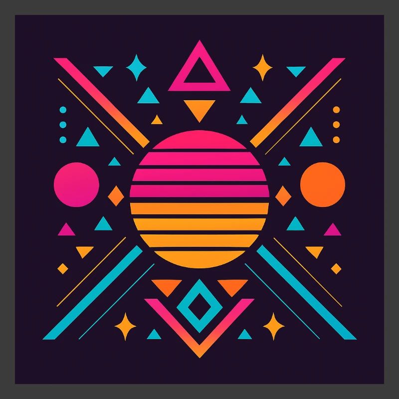 Synthwave geometric pattern