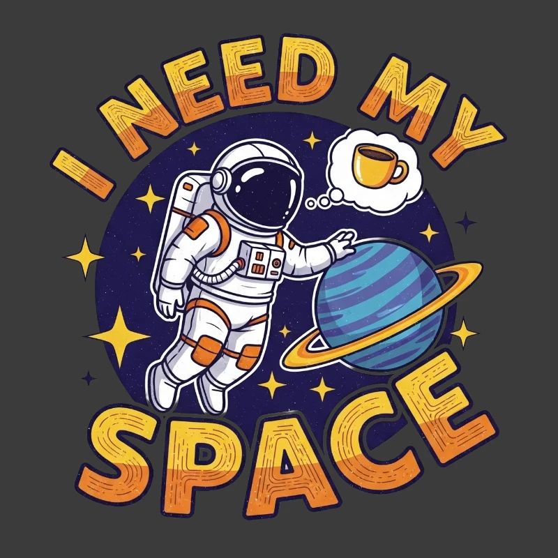 Amitié spatiale avec rêve de café