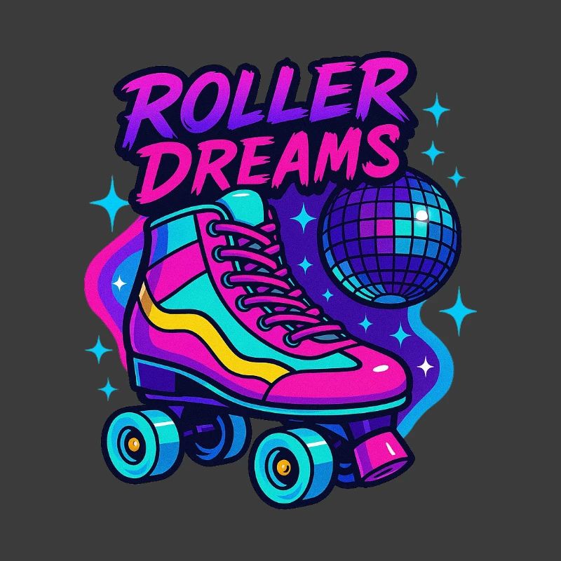 Neon Roller Skates Disco Design