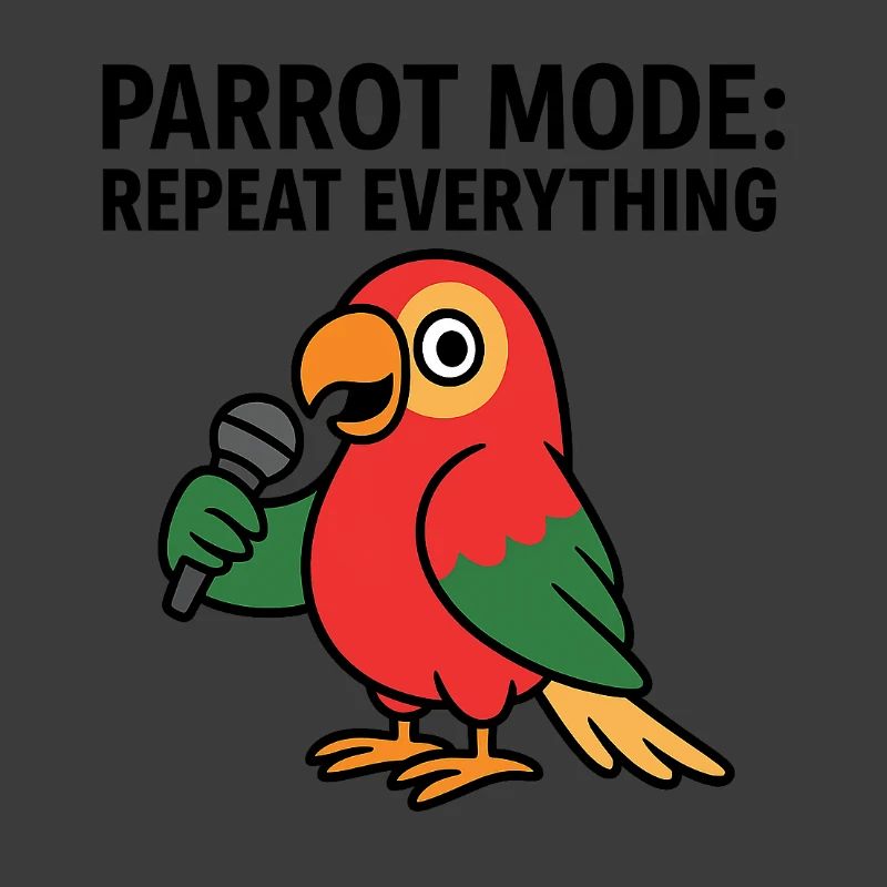 Vibrant Parrot With Microphone Illustration