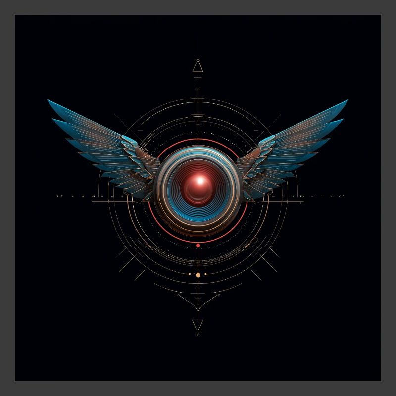 Futuristic Winged Emblem – Techno Vision